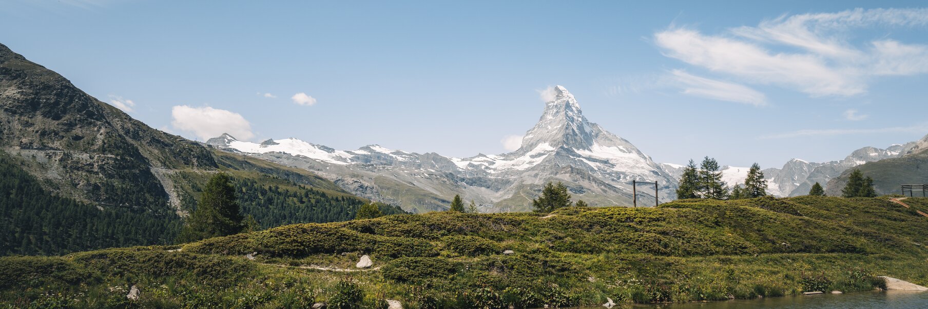 Ufer des Leisee mit Matterhorn Blick  | © Zermatt Bergbahnen 